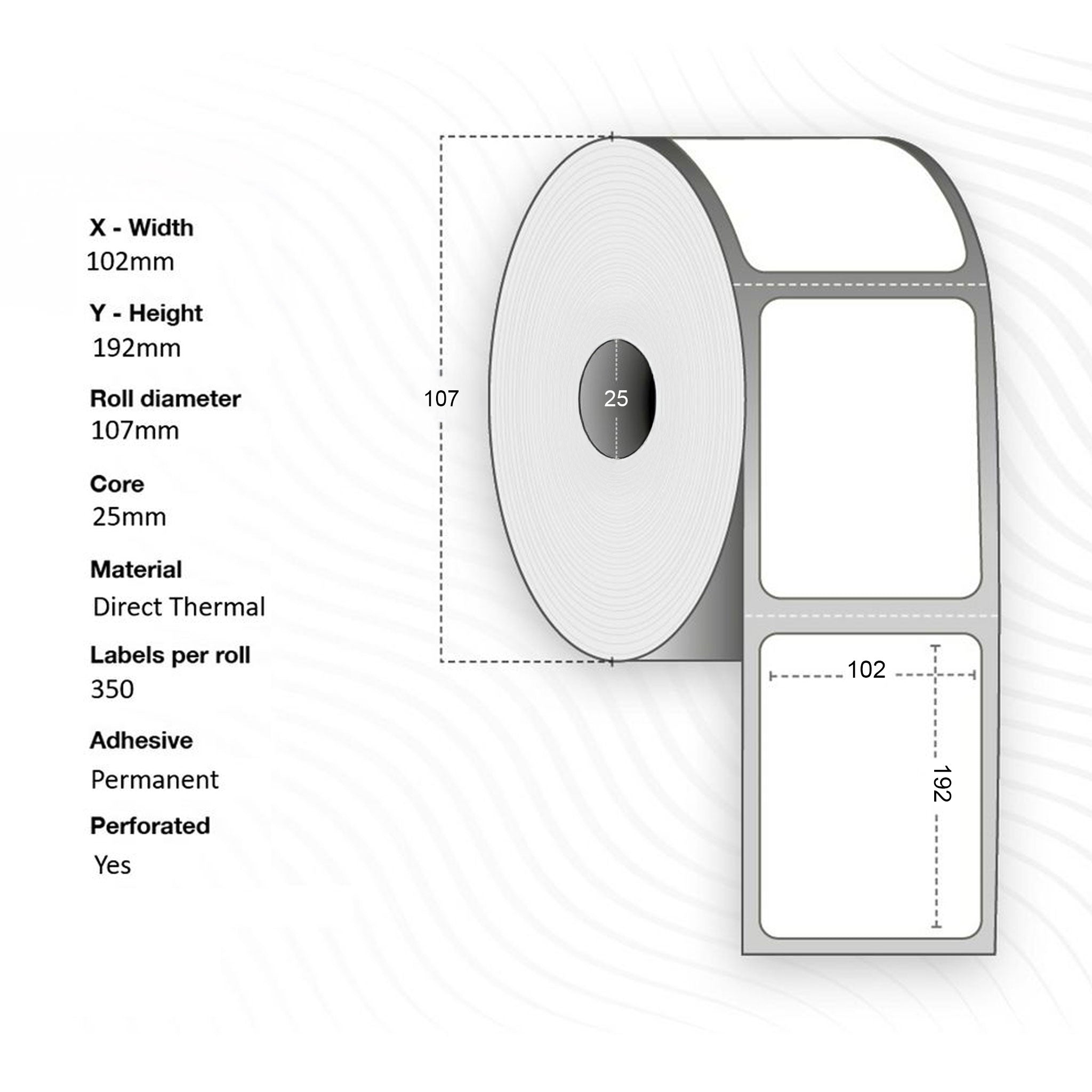 Capture Fraktetikett 102 x 192 mm - 1 rull