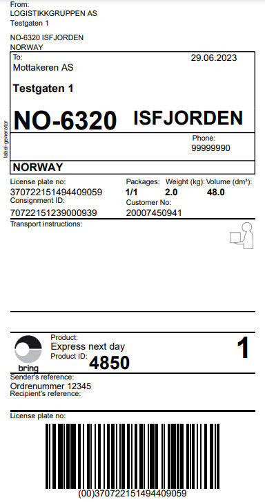 Capture Fraktetikett 102 x 192 mm - 1 rull