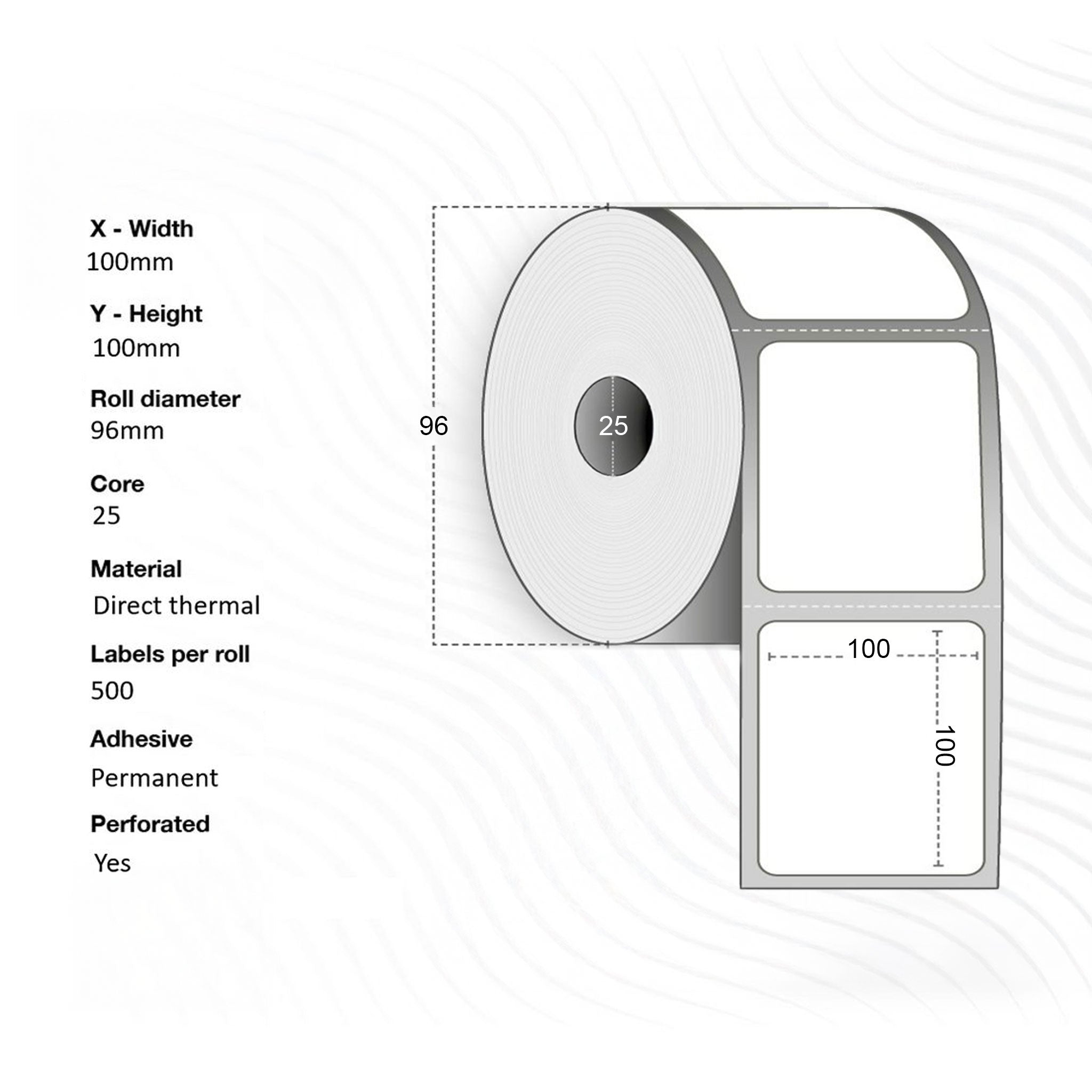 Capture Fraktetikett 100 x 100 mm - 1 rull