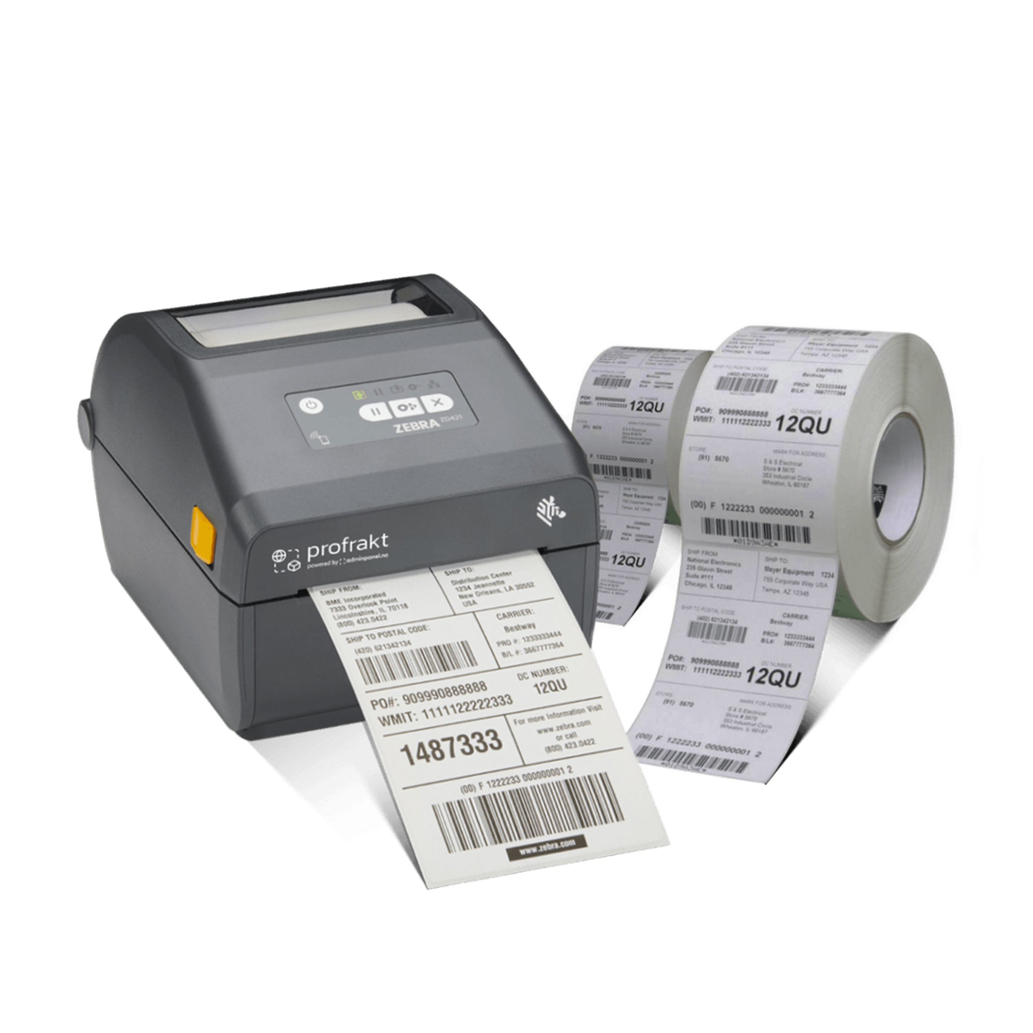 Zebra ZD421 nettverksskriver + Capture Fraktetikett 102 x 192 mm - 18 ruller